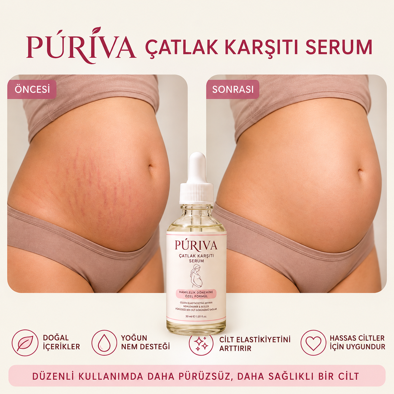 PÚRIVA Doğal İçerikli Çatlak Karşıtı Vücut Serumu